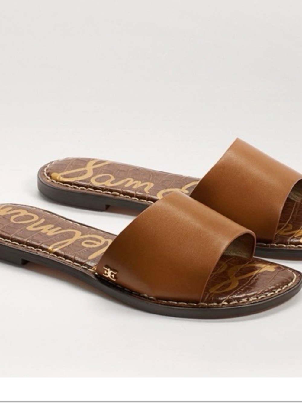 Sam Edelman Tan Leather Slide Sandals